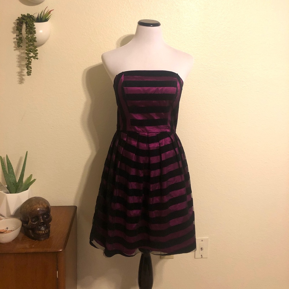 Purple & Black Evening Dress